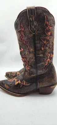 Botas ocidentais femininas Laredo 52130 couro Aphrika estampa de leopardo subjacente 7,5 - Imagem 1 de 4