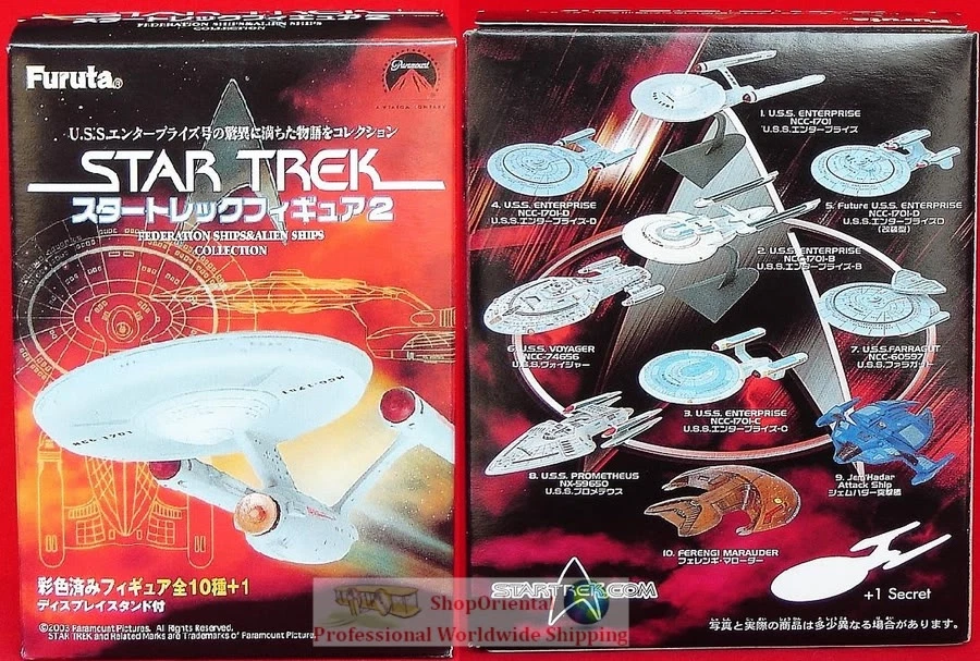 Furuta Star Trek 2 USS Enterprise Spaceship Models Full Set 11 Ships ST2_Set11+B - Image 1 of 4