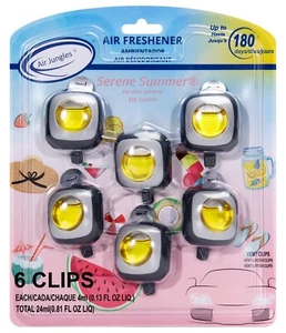 Sereno Summer Profumo Auto Deodorante Clip, 6 Clip di Ventilazione Deodorante per Auto, 4ml... - Foto 1 di 7