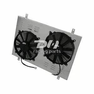 Aluminum Shroud&2*12"Fans For 1985-1997 Ford F150 250 350 450 Truck 5.0-7.5L V8 - Foto 1 di 12