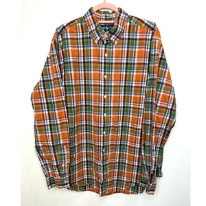 Ralph Lauren Button Down Hemd Herren XL kariert orange grün Pony Classic Fit Prepp - Bild 1 von 7