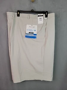 Haggar Cool 18 Pro Men's Size 54W Big & Tall Expandable Waist Tan UV Shorts, NEW - Picture 1 of 9