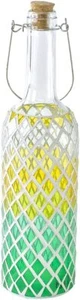 Time Concept LED Mosaic Bottle Lamp - Green Diamond - Table Centerpiece - Picture 1 of 3