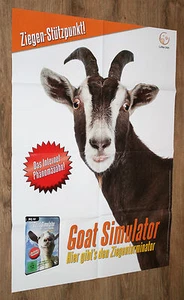 Goat Simulator very rare double sided promo Poster 84x59cm from Gamescom - Picture 1 of 2