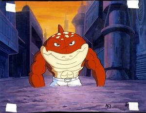 STREET SHARKS BIG SLAMMU ANIMATION CEL SS-051725-SC147-A1 W/ MATCHING DWG - Picture 1 of 2