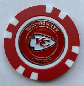 NFL Kansas City Chiefs Magnetic Poker Chip removable Golf Ball Marker