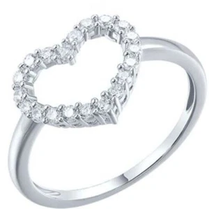 Ring Fingerring  Silber Zirkonia Stein Herz Damenschmuck - Picture 1 of 2