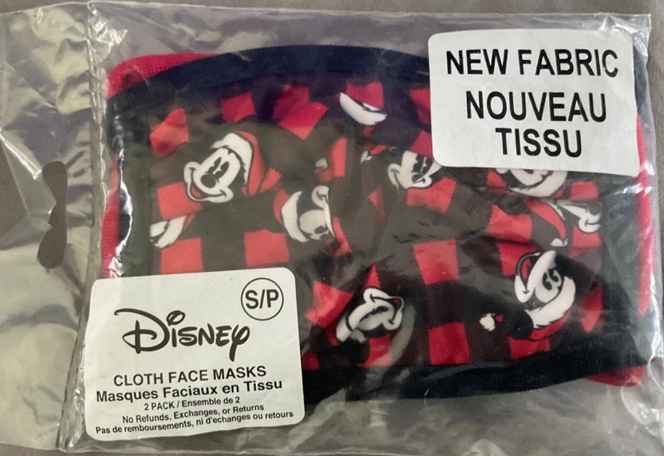 Disney Mickey Minnie Cloth Face Mask - Sz L/G