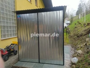 Blechgarage 2x4m Lagerbox Schuppe Fertiggarage mit Aufbau | Piemar.de | 16676!! - Bild 1 von 5