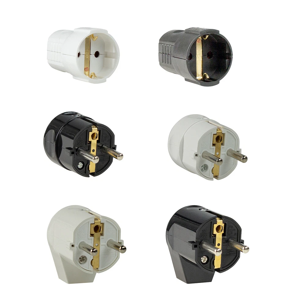 AS - SCHWABE Schutzkontakt Winkelstecker Zentralstecker Kupplung Schuko 230V IP20