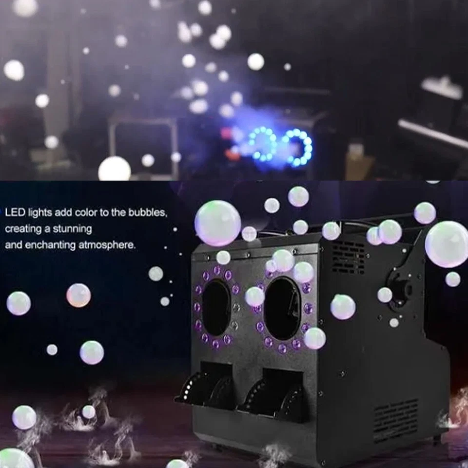4in1 Led 1500W Fog Bubble Machine Remote DMX Smoke Bubble Maker for  Party Stage - Image 1 of 4
