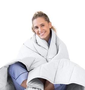 Luna Weighted Blanket Queen 60x80" 15lb Oeko-Tex Cooling Cotton & Glass Beads - Picture 1 of 6