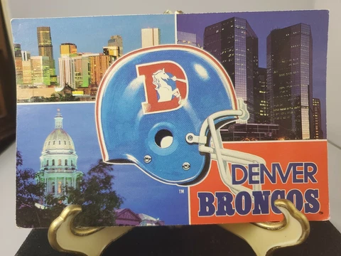 Vintage Denver Broncos Postcard 1988 NFL AFC Colorado Cover