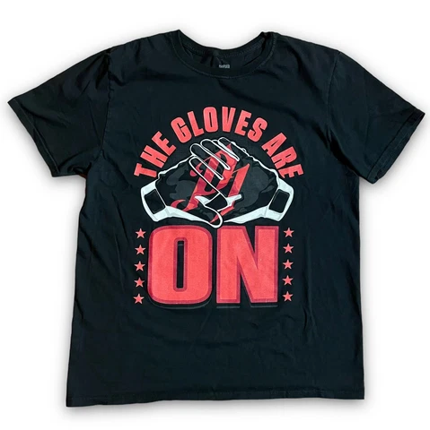 AJ Styles "The Gloves Are On" Black Double Sided T-Shirt Size Large WWE WWF Cover