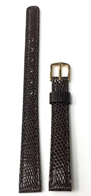 SEIKO 11MM VINTAGE CORREA DE CUERO LAGARTO MARRÓN OSCURO TONO DORADO HEBILLA INOXIDABLE Foto 1 de 4