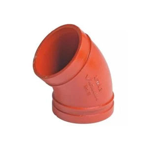 Various Sizes of Victaulic Fig 11 Grooved 45° Elbow Ductile Iron Orange Firelock - Picture 1 of 1