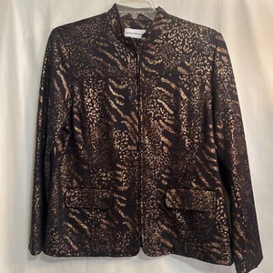 Giacca donna Alfred dunner taglia 14 nera e oro metallizzata - Foto 1 di 8