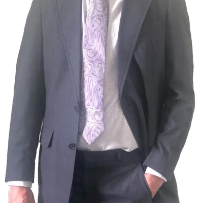 Haspel Suit Men's 42R Gray 2 Piece Jacket/Blazer Pants 32" X 30" Vintage 80s USA - Image 1 of 4