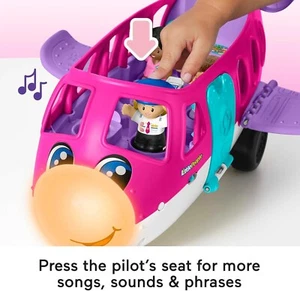 Fisher-Price Little People Barbie Toddler Toy Little Dream Plane with Lights  - Picture 1 of 2