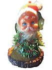 COLLECTORS Flocked Santa Christmas Tree Hanging Ornament Painted Plastic Face