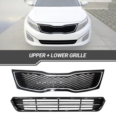 Juego de 2 piezas de parachoques delantero superior e inferior rejilla radiador para Kia Optima 2014 2015 Foto 1 de 4