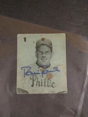 Robin Roberts Baseball Player Phillies Signed Card JSA -1 # - Image 1 of 3