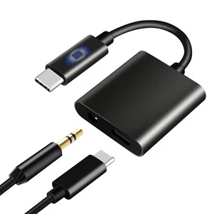 For iPhone 15/Pro/Max/Plus - Earphone USB-C Headphone Adapter 3.5mm Jack Charger - Picture 1 of 7