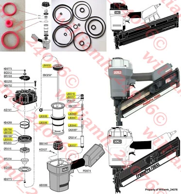 Senco FramePro O-ring Kit + BF0203 + BF0212 + BF0204 for 701-XP 702-XP 751 752