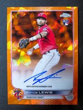 Royce Lewis RC - 2022 Topps Chrome Update Sapphire ORANGE AUTO #RA-RL SP SN /25