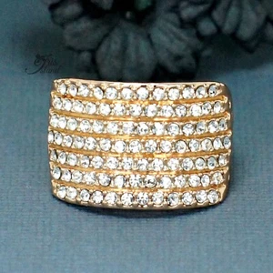 Größe 6,5 Damen Rosévergoldet Klar Kristall Strass Cocktail Kuppel Ring 6217 - Bild 1 von 4