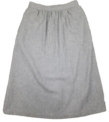 Vtg Midi Skirt 7 Gray A-line Wool Blend Corp Preppy Career Capsule Work W24 L26 - Image 1 of 4