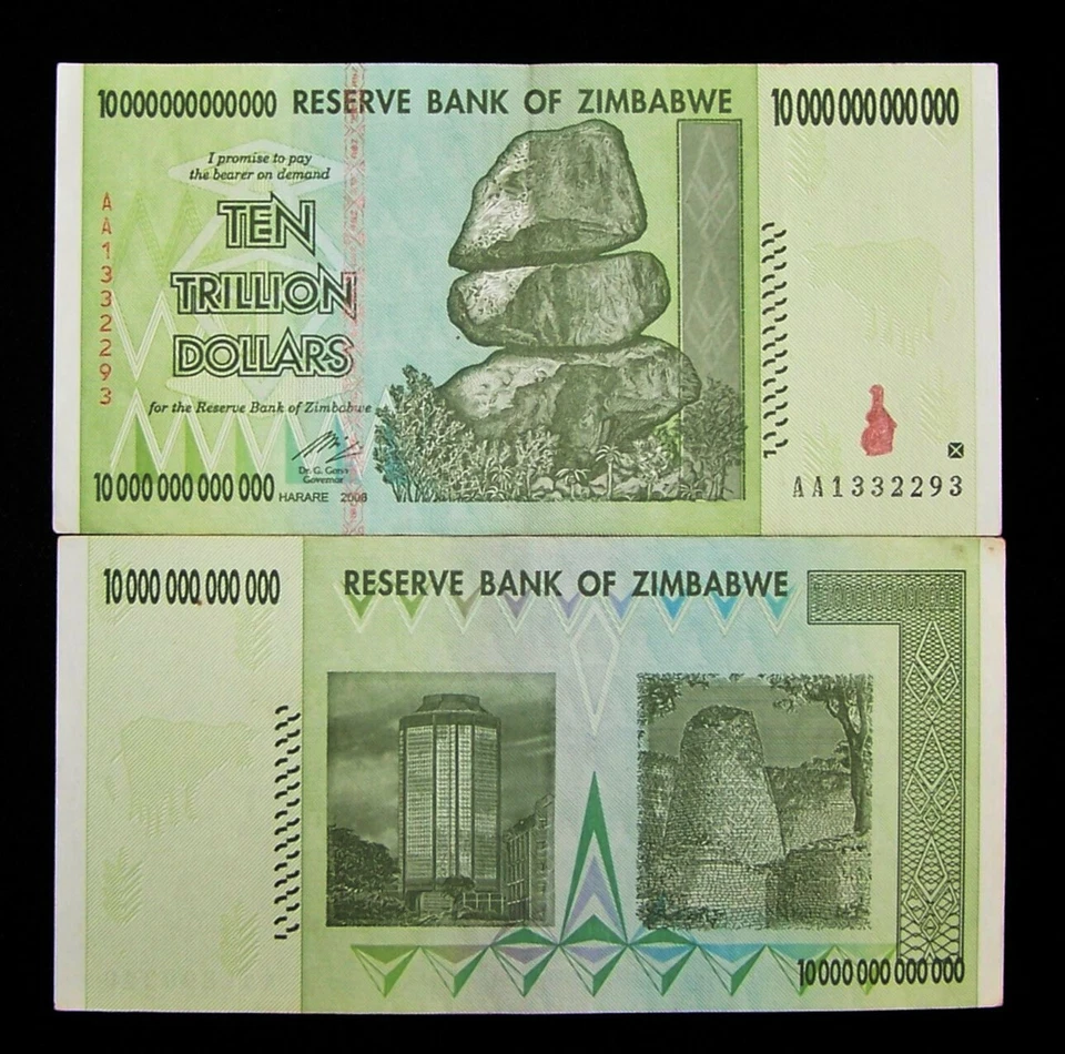 1张津巴布韦10万亿美元钞票/2008/AA-流通 — 第 1/1 张图片