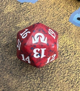 MTG Shadows Over Innistrad D20 Spindown Life Counter Die - Rot/Weiß - Bild 1 von 1