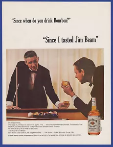 Anuncio impreso vintage 1964 Jim Bean bourbon whisky barra alcohol decoración años 60 - Imagen 1 de 1