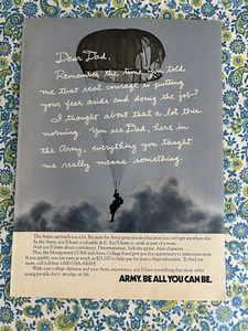 Pubblicità Stampa Reclutamento Esercito 1988 Vintage Caro Papà: Vero Coraggio - Foto 1 di 7