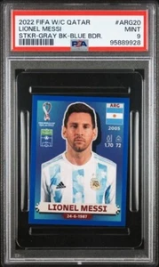 2022 FIFA W/C Qatar #ARG20 Lionel Messi Blue border PSA 9 - Picture 1 of 2