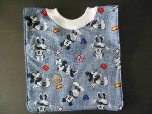 MICKEY & MINNIE MOUSE Baby/child Bib - Hand-crafted, NEW, REVERSIBLE - Picture 1 of 2