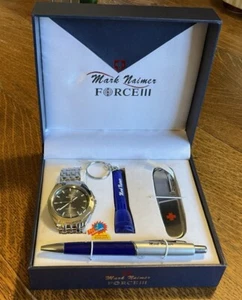 Mark Naimer Herrenuhr, Taschenmesser, Stiftlicht und Tintenschreiber Neu in Box - Bild 1 von 7
