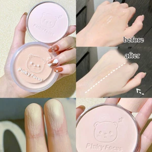 Pressed Powder Face Powder Makeup Cosmetics Bear Pressed Powder Delicate Natural - Picture 1 of 19