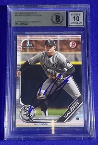 White Sox  ANDREW VAUGHN Signed 2019 Bowman Draft Card Beckett Slabbed AUTO 10 - Picture 1 of 2