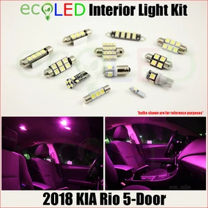 For 2018 Kia Rio 5-Door PINK Interior LED Light Accessories Package Kit 9 Bulbs - Picture 1 of 7