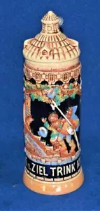 Vintage Original KING West Germany WE LOVE be HAPPY at BEER Lidded Beer Stein - Picture 1 of 5