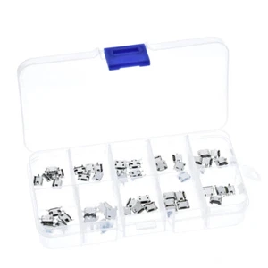 50pcs Micro USB Female Socket Connector 5 Pin DIP 180 Degree Adapter Silver - Picture 1 of 5