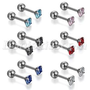 Men's Womens Stainless Steel Round Pierced Earrings Ear Bone Nails Studs Jewelry