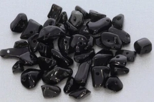 10 g (32,50 € */ 100 g) Obsidiana negra piedra preciosa astilla perforada para joyería - Imagen 1 de 1