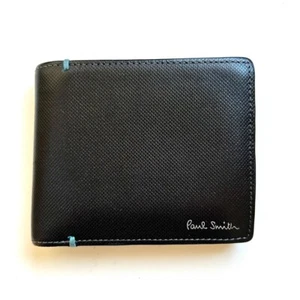 Cartera plegable de cuero auténtico Paul Smith negra - Imagen 1 de 9