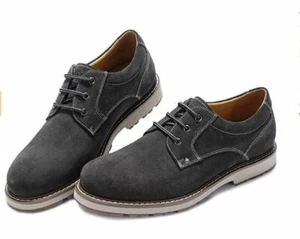CAMEL CROWN scarpe eleganti uomo pelle grigia scarpe Oxford classiche taglia 7 - Foto 1 di 5