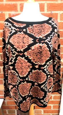 BNWT JD WILLIAMS Size 20 22 Black Tan Jumper Autumn Winter Wear Excellent S5 - Image 1 of 4