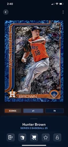 DIGITAL Topps Bunt Serie 2 Béisbol 25 Cazador Marrón Azul Holo Lámina 150cc - Imagen 1 de 2