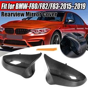 Par de tapas de espejos retrovisores laterales de fibra de carbono reales para BMW F80 M3 F82 F83 M4 2014-19 - Imagen 1 de 19